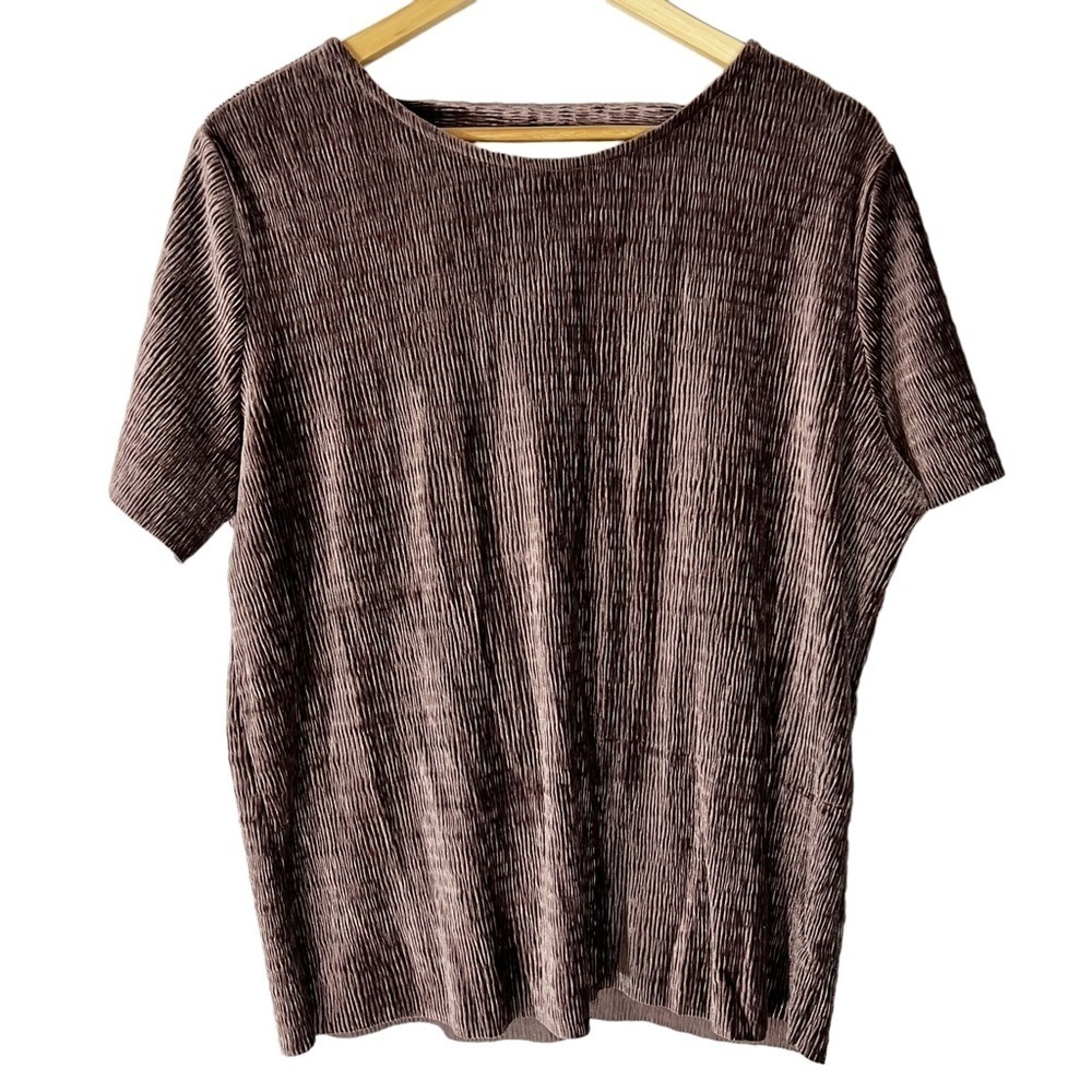 Nordstrom Fourteenth Place Purple Velvet Textured Cutout Top‎